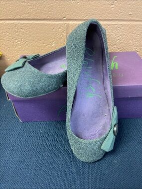 Blowfish Gray Felt Ballet Flats with Bow Accent